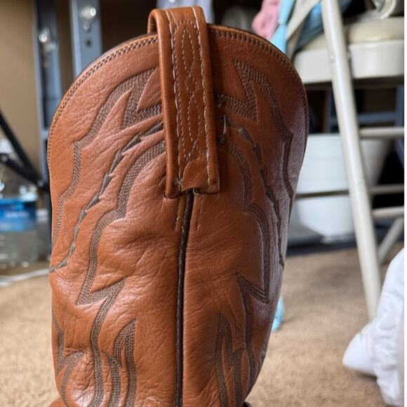 LUCCHESE 2000 Harrison Brown Cowhide Leather Cowboy Boots 9D - Picture 16 of 16